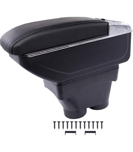 Accoudoir Réglable Pour Peugeot 206 (1998-2009) – Noir Simili Cuir – Glisse Et S’incline – Rangement Intégré – Confort Assuré - 6
