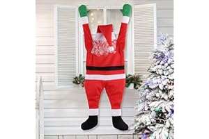 Tonsooze Escalada Adorno de Papá Noel, Papá Noel Colgante de Navidad Decoración Papá Noel Ropa de Ventanas para Colgar en Interiores Decoración al Aire Libre para la Fiesta de Navidad