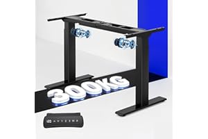 ‎FLEXISPOT FLEXISPOT E300-BIG MAX Höhenverstellbarer Schreibtisch Gestell mit Dualmotor, 300KG Tragkraft, ideal für große Tischplatten & Multi-Monitor-Workstations, 10 Jahre Garantie (Schwarz)