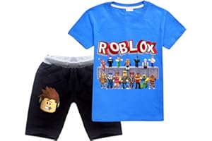 CKCKTZ Ro-blox - Set di magliette per ragazzi con cartoni animati, a maniche corte, 2 pezzi, maglietta estiva in cotone