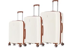 CELIMS - Juego de 3 Maletas de Viaje Ligeras de Polipropileno | 8 Ruedas Giratorias | Candado TSA | Modelo 2026 | Beige