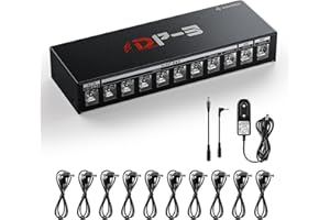 Donner DP-3 Alimentation pour pédales d’effet guitare avec 10 sorties DC isolées pour pédales 9V/12V/18V (100mA/300mA/500mA)