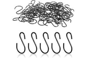 DAJISI 60 Pack S Hooks for Hanging, 1 Inch Ornament Hooks Small Metal S-Shaped Wire Hook Kits Mini S Hooks Connectors for Hanging Jewelry Small Kitchenware Potted Plants