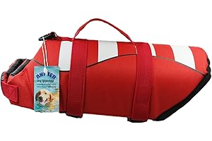 ANPTER Salvagente per Cani Regolabile Giubbotto di Salvataggio con Maniglia di Salvataggio per Cani di Taglia Piccola/Media e Grande,Nuoto Surf Canottaggio Barca