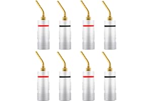 YARCHONN Banana Pin Conectores Speaker, 2 mm Banana Pin Tipo Conectores chapados en oro Terminales Solderless para Amplificador Speaker Cable Cable Sound System Home Audio -8pcs
