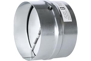 DOMUX Clapet Anti Retour 100 mm - Raccord Silencieux - Automatique - Acier Galvanisé Haute Qualité - Étanchéité Optimale - Joint Caoutchouc - Parfait Hottes de Cuisine, Extracteur, Sèche-Linge et VMC- DN100