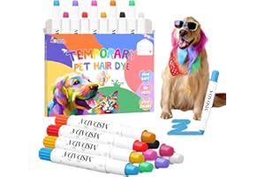 MSDADA 10 Colors Dog Hair Dye Chalk, Temporary Coloured Hair Wax Color Dog Paint Hair Color Painting Crayons Washable Color Safe Paint Pens for Dogs, Horses, Birds, Cats, Pet Grooming