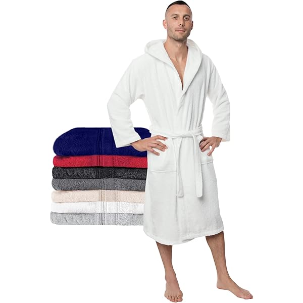 nice homeit Uniseks badjas voor dames en heren met capuchon, badstof van 100% katoen Oeko-Tex, zacht, absorberend, Italiaans design, Beige, S
