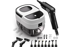 TWOOASES Steam Cleaner, Handheld Steamer for Cleaning, Handheld Steam Cleaner for Home, 3-Garde Adjustable Handle, Car Detailing Steamer, Portable Steam Cleaning Machine for Window, Kitchen, Tile, Floor-White