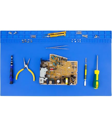 CPB S160 Heat Resistant Silicone Soldering Mat – 17.8x11.8 Inch, Magnetic, With Screw Organizer - View #7