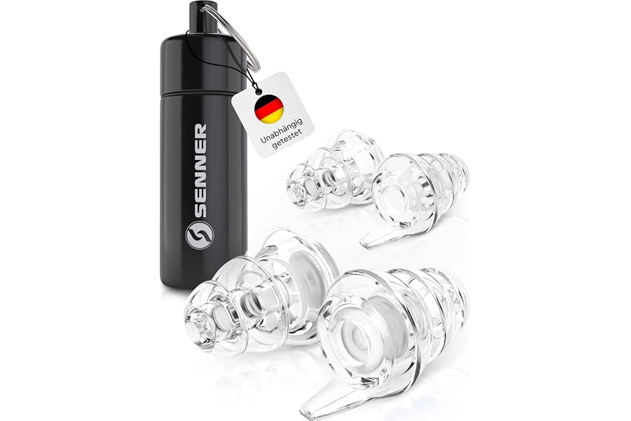 Senner MusicPro - Gehörschutz Ohrstöpsel Konzert, Festival, Musik und Party - Gehörschutz für Musiker, mit Schlüsselanhänger 