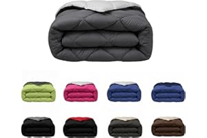 SABANALIA - Edredon Cama 135 y Edredon Cama 150 | 240x270 | Edredón nórdico de 400 g Reversible (Bicolor) | Relleno de Fibra Hueca Virgen Siliconada | Hipoalergénico | Color Gris y Gris Claro