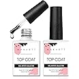 Makartt Gel Nail Polish Top Coat, No Wipe Top Coat, 2 * 10ml Clear Gel Nail Polish Glossy Shine Finish Long Lasting Top Coat Gel Soak Off Nail Clear UV Nail Lamp Gel DIY Nail Salon Manicure