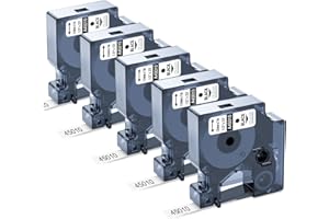 5 x Upwinning 45010 Cinta Transparente Compatible Dymo D1 Cinta 45010 A45010 Transparente 12mm x 7m, Recambio Dymo D1 Transparente para Dymo LabelManager 160 280 210D 360D LabelPoint 200 250