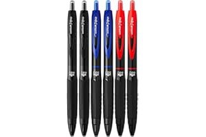 Uni-Ball Signo 307 Bolígrafos de tinta de gel retráctiles, punta mediana, 0,7 mm, colores surtidos, 6 unidades