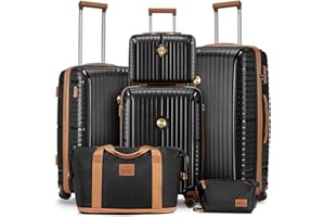 Joyway Set de Valises 6 PCS, Ensemble de Valise en PP, Bagages Légère et Durable, avec Serrure TSA et Roues à 360° pour la Famille et Les Voyages de Longue Durée
