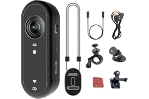 Homly Mini Thumb Action Camera, Wearable Body Camera 1080p with Magnetic Clip, Hands-Free POV Camcorder, Portable Helmet Camera for Cycling, Motorcycle, Sports (64GB Bundle)