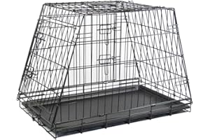 MaxxPet Gabbia per Cane - Gabbia per Cani con 2 Porte d'Ingresso - Pieghevole e Trasportabile - Kennel per Cane Grande - 78x47x55 cm - Colore Nero