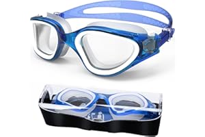 HOTSRACE Gafas de natación polarizadas Anti-vaho Protección UV Impermeable, Gafas Natación visión Clara fáciles de Ajustar para Hombres, Mujeres, Adultos y Adolescentes