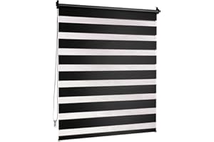 Victoria M. Tenda a Rullo Doppia Klemmfix 90 x 230 cm Nero, Tenda Giorno Notte Senza Fori con Supporto Klemmfix