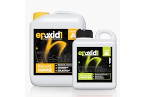 epoxid1® Epoxidharz mit Härter 7kg Set | glasklar & blasenfrei | ideal zum Gießen von Rivertable und anderen Volumenverguss bis 5cm | Für Anfänger & Profis | Premium Qualität
