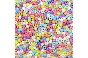Tibaoffy Lot de 1000 perles de 6 x 9 mm, couleurs acidulées