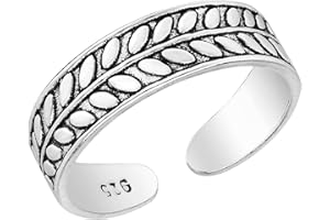 AeraVida Peaceful Olive Branch Leaf Wrap Band .925 Sterling Silver Toe Ring or Pinky Ring | Minimalist Toe or Pinky Ring | Adjustable Sterling Silver Toe Ring for Women