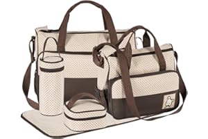 HALOVIE Set 5 kits Bolsa de Mama para Bebe Biberon Cambiador de Pañales Bolsa Hospital Maternidad Bolso Bebé para Viaje Carro Carrito Biberón Colchoneta Comida Pañal con Gran Capacidad Viaje