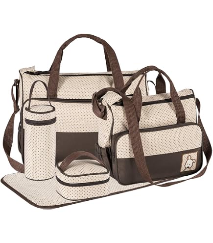 Sac De Maternité / à Langer Toygogo Multifonction - Design à Pois, Petite Taille Marron, Pour Maman Et Bébé, Allaitement Et Sorties