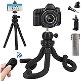Naohiro Mini Phone Tripod,Adjustable Flexible Tripod Camera Travel Tripod Stand Holder with Wireless Remote for iPhone…