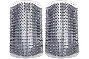 ZBJBinCH 2 Pcs Cat Self Groomer PP Wall Corner Grooming Brush Comfortable Cats Massage Comb for All Long and Short Hair Pet Cats(Gray)