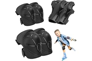 CARPLUSSTUDIO Knee Pads for Kids - 6pcs Kids Knee and Elbow Pads with Wrist Guard, Children’s Sports Protective Gear Set for Skateboard, Roller Skating, Biking, and Outdoor Multi-Sports with Mesh Bag