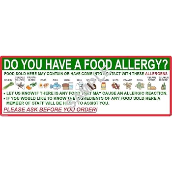 A5 Poster 'Do You Have A Food Allergy?' – Laminiert Für Gastronomie & Catering