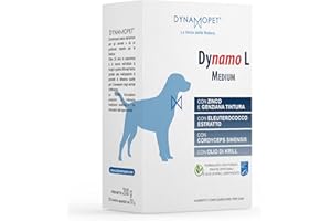 DYNAMOPET |Dynamo L Medium - Alimento Complementare per le Difese dell'Organismo di Cani che vivono in Aree Calde e Umide, 20 Bustine da 10 g, una Bustina ogni 20 kg di Peso dell'Animale