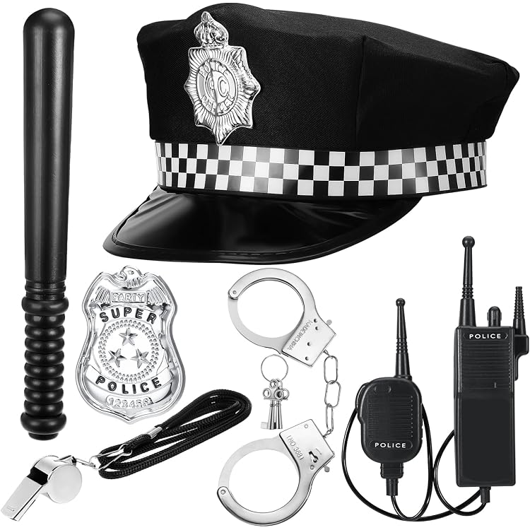 Polizei Verkleidung Set – Inklusive Polizei-Hut, Sonnenbrille Und Abzeichen, Perfekt Für Kostümpartys Oder Halloween
