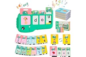 AONTESS Spelling Games for Kids, Educational Toy For 3 4 5 6 Years Old Boys And Girls - Montessori Toys for Toddlers, CVC Word Builder Learning Machine, Speech Therapy Autism Sensory Toys for kids 3-6 (Green)