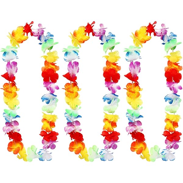 Lot De 7 Accessoires Fleurs Hawaïennes HABNI Luau - Collier, Bandeau, Bracelets, Pinces à Cheveux - Pour Fête, Plage, Mariage, Blanc