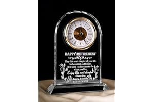 WINTAIM Retirement Clock Gift for Woman Men 2025, Happy Retirement Gifts for Teacher Friends, Best Retired Gift for Coworker Leaving/Going Away, Unique Funny Glass Plaque Ideal for Boss, Army, Doctor, Nurse