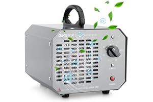 Generatore di Ozono Professionale 10000mg/H, GMGXX 0-300㎡Ozonizzatore Purificatore d'Aria Ozono,Timer 120 Min, Macchina Ozono per Casa Ambienti e Auto, Grigio