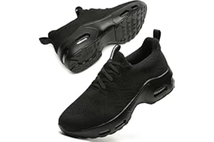 DAZFE Womens Trainers Gym Running Shoes Lightweight Walking Sneakers Womens Breathable Mesh Sport and Outdoor Tennis Jogging Shoes Air Cushion Slip On Ladies Trainers