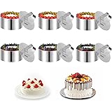 NVIYAM 6 Set di Anelli per Mousse, Coppapasta Tondi in Acciaio Inox, Coppapasta Tondo, Forma Rotonda Anello per Dessert per D