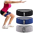 AQF Hip Resistance Bands Set with 3 Stretch Levels Glute Exercise Bands for Fitness Legs, Booty, Thigh, Hips, yoga & Pilates - Ideal Home Workout Strengthening equipment for Men & Women (Pack of 3)