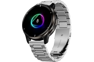 Hiseus Pasek Kompatybilna z Garmin Venu 2 Plus/Venu Sq/Sq 2 Music, Pasek ze Stali Nierdzewnej do Garmin Forerunner 55/158 / 245/645 Music/Vivoactive 3 Pasek