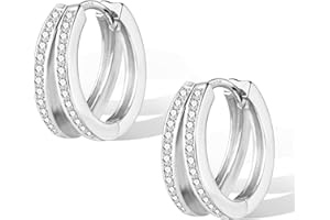 ALEXCRAFT Boucle Doreille Femme Argent 925 Creole Plaqué Or 14K Creoles Acier Inoxydable Ensembles Boucle Boreille Or, Petit Cerceau Tendance Bijoux Cadeaux pour Femmes