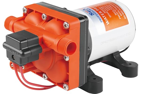 LIGHTEU®, Seaflo DC 12V 11,3L/Min 3,8 bar, 4-kammar vattentrycksmembranpump, 42s tryckpump för marin, båtar, yacht, husvagn, trädgård