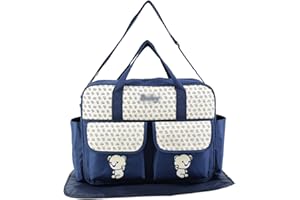 Jitong Carina Pannolino Borsa Fasciatoio per Bambino Grande Capacità Stampata Borsetta Mamma Borse a Tracolla (Marina #3, 40 * 12 * 31cm)
