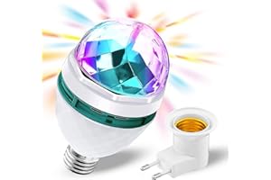 GROW TRENDY Boule a Facette 360° Rotative avec Connecteur de Sécurité | Boule Disco LED RGB avec 7 Couleurs | Jeux de Lumiere pour Soiree Compacte et Portable | Jeu de Lumiere Soiree Dj | Boule à Facette | Disco
