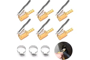 RAFIYU 6 Pezzi Connettore Valvola Pneumatica, Mandrino Pneumatico, 8mm Air Chuck Pneumatico, Pneumatico per Auto Adattatore a Sgancio Rapido in Ottone, per Gonfiatori Pompa d'Aria Compressore Macchina