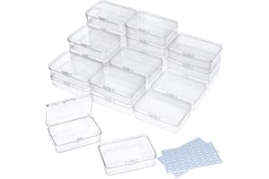 DUOFIRE Contenitori Plastica Scatola Plastica con Coperchio Contenitore Piccolo in Plastica Trasparente con Perline, 24 contenitori piccoli con coperchio per perline, gioielli (9,4 x 6,4 x 2,5 cm)
