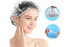 LADES Disposable Shower Caps - 100pcs Hair Processing Clear Plastic Caps For Spa Home Use Hotel and Hair Salon